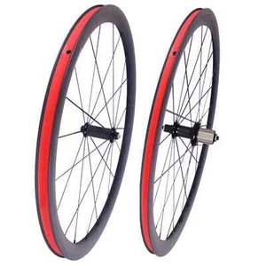 700C Carbon Fiber Road Bike Wheelset 38x23mm Straight Pull Ceramic Bearing Hub - Picture 1 of 11