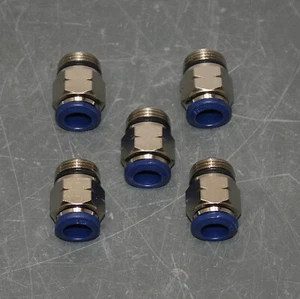 (5) Aignep Male Connector 88000-06-06, 3/8" Tube x 3/8" NPT Pipe, Nickel Brass - Picture 1 of 4