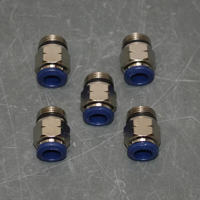 (5) Aignep Male Connector 88000-06-06, 3/8" Tube x 3/8" NPT Pipe, Nickel Brass - Image 1 of 4