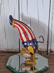CLOWN PATRIOTTICO VINTAGE J. CHEIN ANNI 40 LATTA LITOGRAFIA WIND UP FUNZIONA BENISSIMO LUMINOSO! - Foto 1 di 11