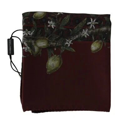 DOLCE & GABBANA Scarf Bordeaux 100% Silk Floral Wrap Women 50cm x 60m - Image 1 of 4