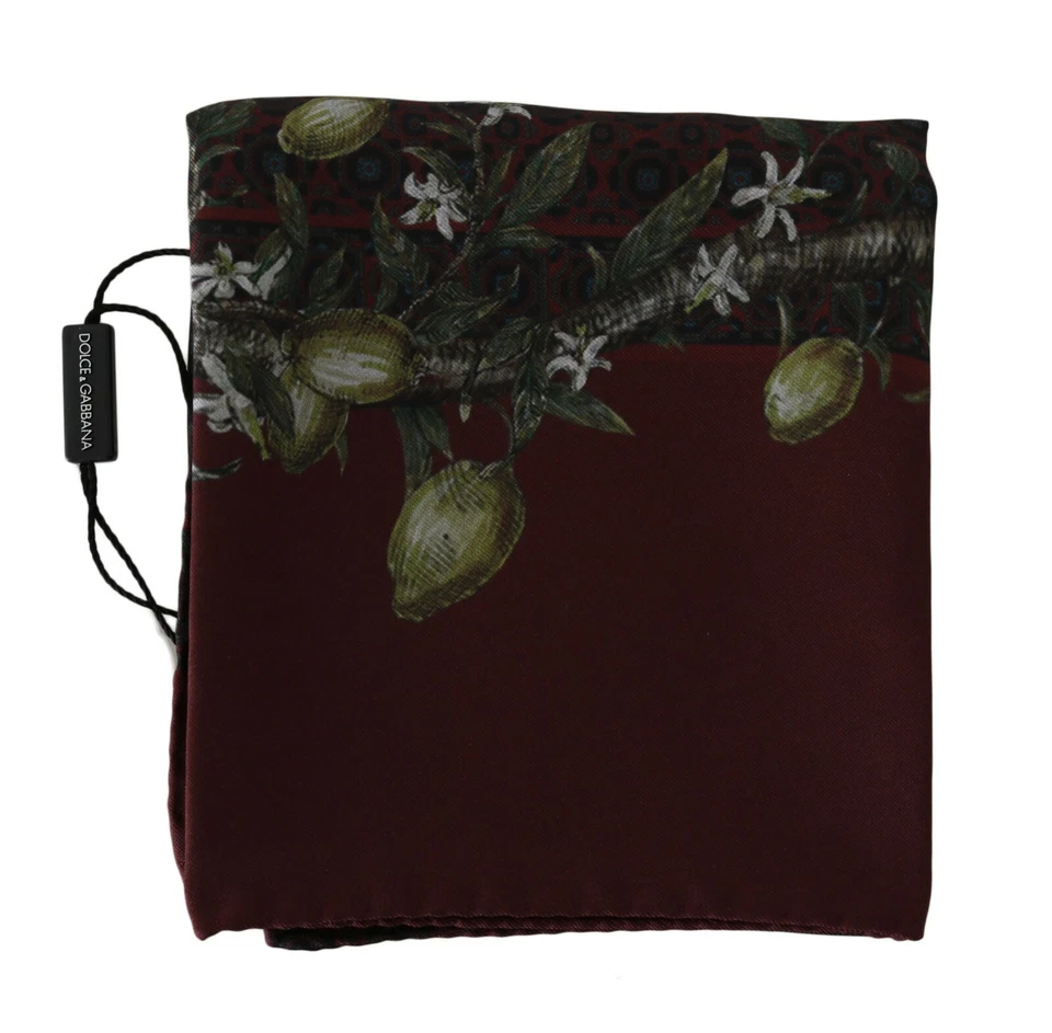 DOLCE & GABBANA Scarf Bordeaux 100% Silk Floral Wrap Women 50cm x 60m RRP $300 - Image 1 of 4