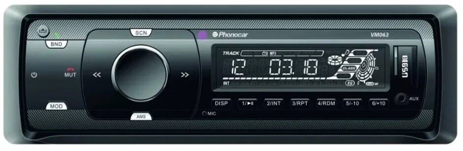 Autoradio Phonocar VM063 1 DIN Bluetooth MP3 USB per Auto 30x4W Ingresso AUX - Immagine 1 di 1