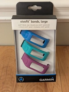 3-Pack of Garmin Vivofit Bands in Purple, Teal & Blue, Size LARGE - Picture 1 of 4