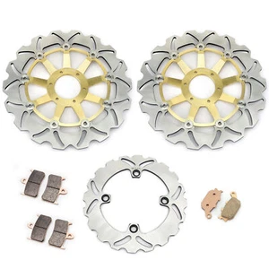 For HONDA CBR900RR CBR 900 RR Fireblade 1992-1993 92 Front Rear Brake Discs Pads - Bild 1 von 11