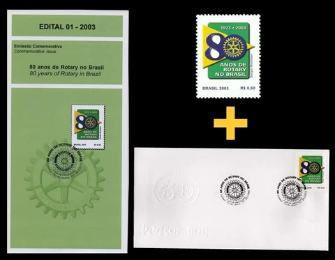 80 years of Rotary in Brazil 2003 Yvert 2821  Michel 3295 Cover