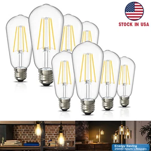 8Pcs Vintage LED Edison Bulbs E26 6W Floor Lamp Desk Light Wall Sconce Pendant - Picture 1 of 11