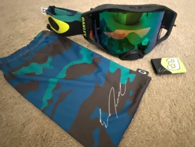 NEW Oakley Airbrake MX MTB Bike Goggle Tomac Camo Army Blue w Prizm MX Jade - Image 1 of 4
