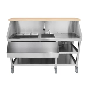 Mobile Cocktailbar-Station mit Theke, isolierter Eisbrunnen aus Edelstahl - Bild 1 von 12