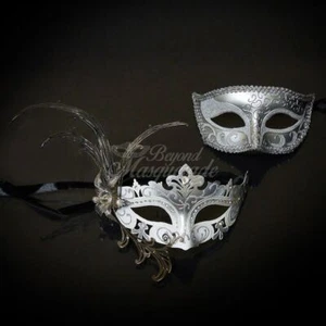 Luxurious Masquerade Masks Silver - Picture 1 of 4