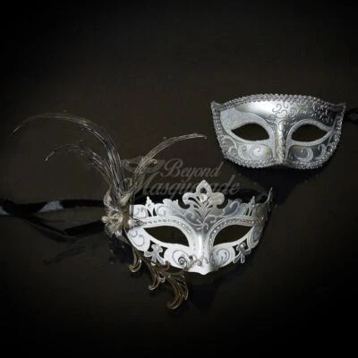 Luxurious Masquerade Masks Silver - Image 1 of 4