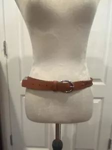 Lucky Brand Braided Strand Leather Brown Belt Women Sz M 41"Lx1.5"W - Picture 1 of 5