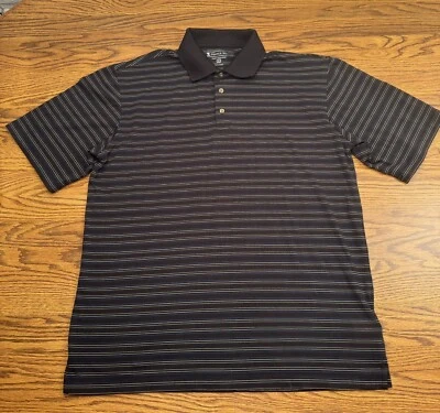 Camisa polo de golf Pebble Beach para hombre L Performance negra mezcla de algodón Pima Foto 1 de 4