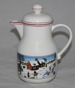 VILLEROY & BOCH COFFEE POT SERVER DESIGN NAIF CHRISTMAS - Picture 1 of 4