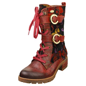 Laura Vita Cocrailo Womens Red Multicolour Ankle Boots