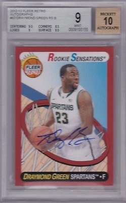 Draymond Green 2012-13 Fleer Retro Autógrafo #63 RC BGS 9/10 Automático Foto 1 de 2