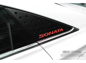 Window Glass Sports Plate C Pillar Red 2p For 2011 2013 Hyundai i45 : YF Sonata - Picture 1 of 10