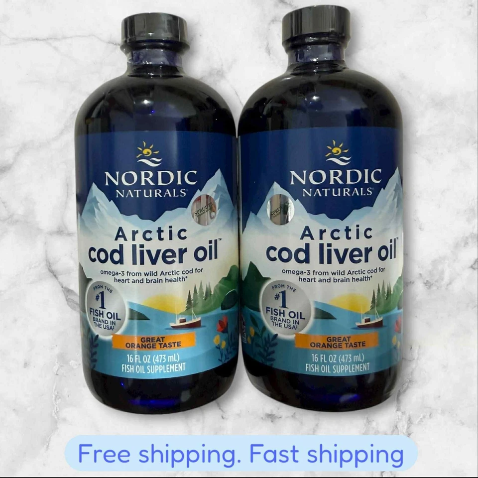 PARA 2 Nordic Naturals Aceite de Hígado de Bacalao Ártico Naranja GRANDE 16 OZ EXP06/26+ ENVÍO NUEVO Foto 1 de 2