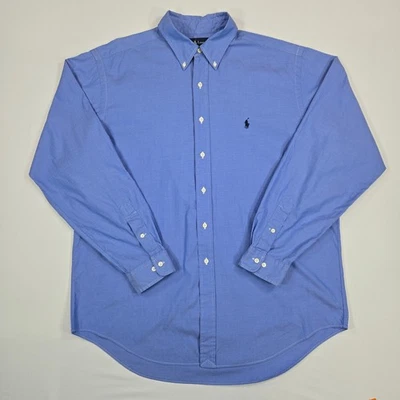 Ralph Lauren Classic Fit Oxford Button Down Shirt Mens Size 17 36/37 Blue Cotton - Image 1 of 4