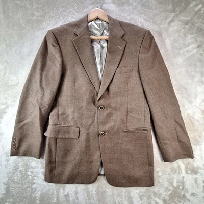 Burberry London Blazer Mens 42L Brown Tweed Two Button Single Vent Notch Lapel - Image 1 of 4