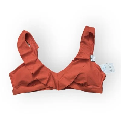 Time and Tru Women’s XL  16-18 Orange Ruffle Bikini Top NEW Beach Pool Summer - Image 1 of 3