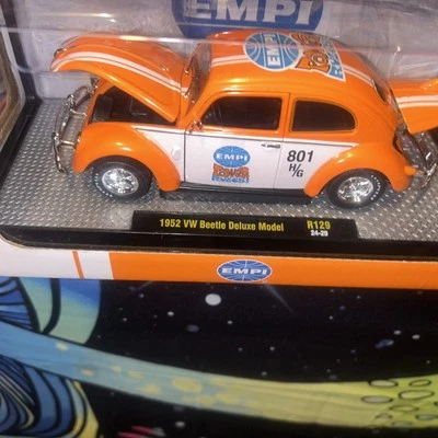 2025 m2 machines 1/24  Orange 1952 VW BEETLE DELUXE MODEL New Die Cast Car #BB1 - Image 1 of 4
