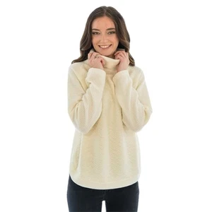 Suéter de punto texturizado Trisha Tyler con mangas acanaladas blanco crema talla PXL - Imagen 1 de 6