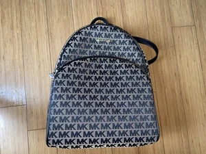 Michael Kors Large Abby Black Canvas Backpack - Picture 1 of 6