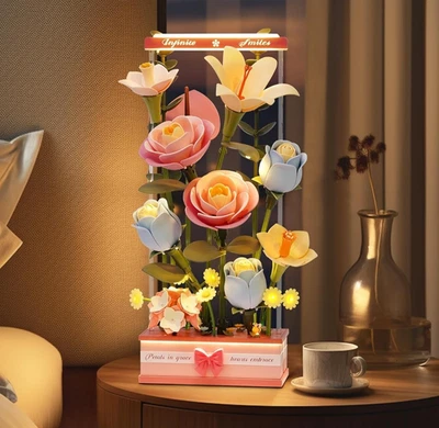 ROKR 3D Plastic Flower Puzzle Blooming Bouquet Home Decor Xmas Gift Adults Teens - image 1 of 4