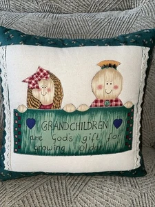 Unique Handmade Grandchildren Cushion - Picture 1 of 2