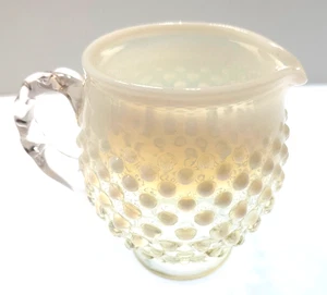 Vintage - Fenton - 4.75" - White - Opalescent - Hobnail - Pitcher - Picture 1 of 8