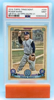 2019 Topps Transcendent Roger Maris #309 VIP Party Gold 1/1 PSA 9 - Image 1 of 3