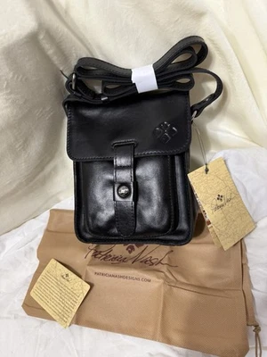 Bandolera Patricia Nash vintage de cuero envejecido Lari negra nueva con etiquetas 🌺 Foto 1 de 4