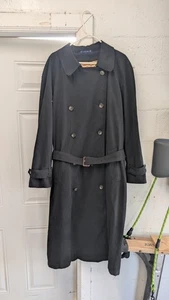 Ralph Lauren RALPH Black Trench Coat Belted Quilted Lining Size 42R - Picture 1 of 8