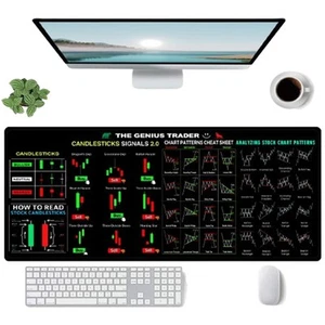 Trading Mouse Pad Chart Pattern Cheat Sheet Large Computer Mouse Pad/Desk Mat... - Picture 1 of 7