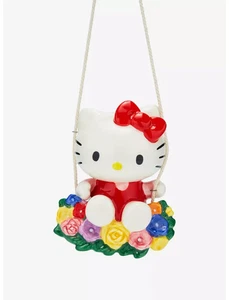 Hello Kitty Blue Sky Clayworks Ceramic Flower Garden Swing - Picture 1 of 3