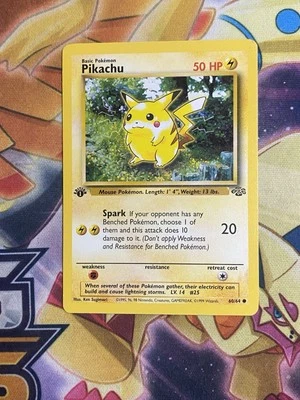 Pikachu 60/64 Pokemon TCG 1st Edition Jungle - LP - Image 1 of 2