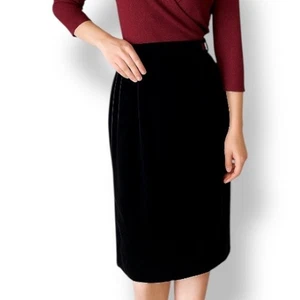 Damen Vintage SK & Company Rock schwarz Samt maßgeschneidert Bleistift knielang 10 - Bild 1 von 9