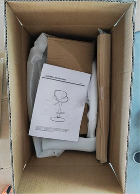 Pre-Owned Swivel Bar Stool, PU Leather with Back & Footrest, Gray 1PCS - Image 1 of 4