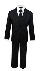 Toddler Boys' 5 Piece Classic Fit No Tail Formal Khaki Dress Suit Set with - Picture 1 of 4