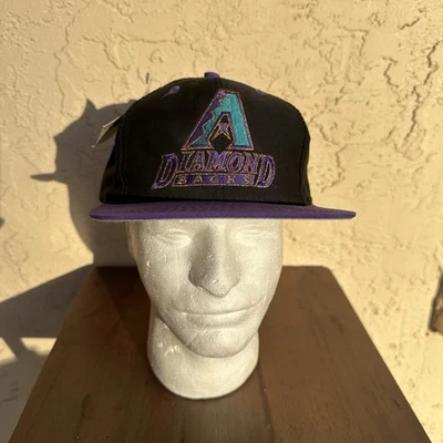 Gorra de béisbol vintage Arizona Diamondbacks para niños con espalda a presión negra púrpura verde azulado Foto 1 de 4