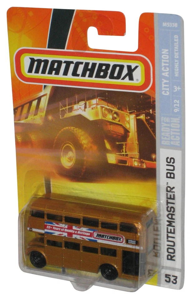 Matchbox City Action 9/12 (2007) Autobus Routemaster D'Oro Giocattolo #53 - Immagine 1 di 1