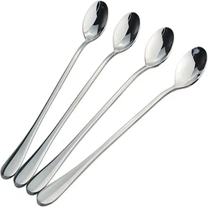8 Zoll Langer Griff Löffel Eisteelöffel, 4 Stück Kaffeelöffel, Premium Edelstahl - Bild 1 von 2