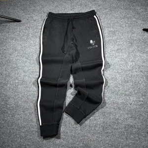 Adidas Essentials Men’s Black 3 Stripes Fleece Pants Size M Open Hem Comfortable - Picture 1 of 5