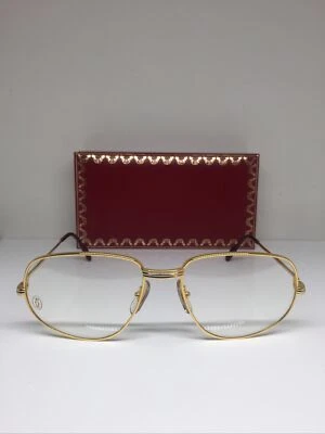 New Vintage Cartier Romance Eyeglasses LC c. Shiny Gold 58-18mm 96518510 France - Image 1 of 4