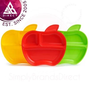 Munchkin Lil Apple Divided Plates Pack of 3│For 6+ months Toddler Self Feeding - Picture 1 of 6