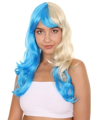 Парик знаменитый певец блондинка и синий большой кудрявый | парик знаменитости HW-2016A - Изображение 1 из 4