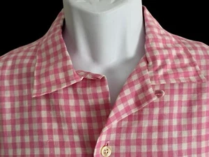 Camisa Polo Ralph Lauren Para Hombres Campamento Lino Rosa Guinga Caldwell Cuello Lazo Nueva con Etiquetas M - Imagen 1 de 7