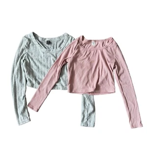 SHEIN bauchfreies Oberteil Langarm 2-teiliges Paket Mädchen Größe 11y-XS - Bild 1 von 2