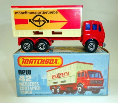 Matchbox SF Nr. 42C Mercedes Benz Container Truck "Confern" top in Box - Bild 1 von 4